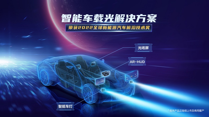 智能車載光解決方案榮獲 2022全球新能源汽車前沿技術獎