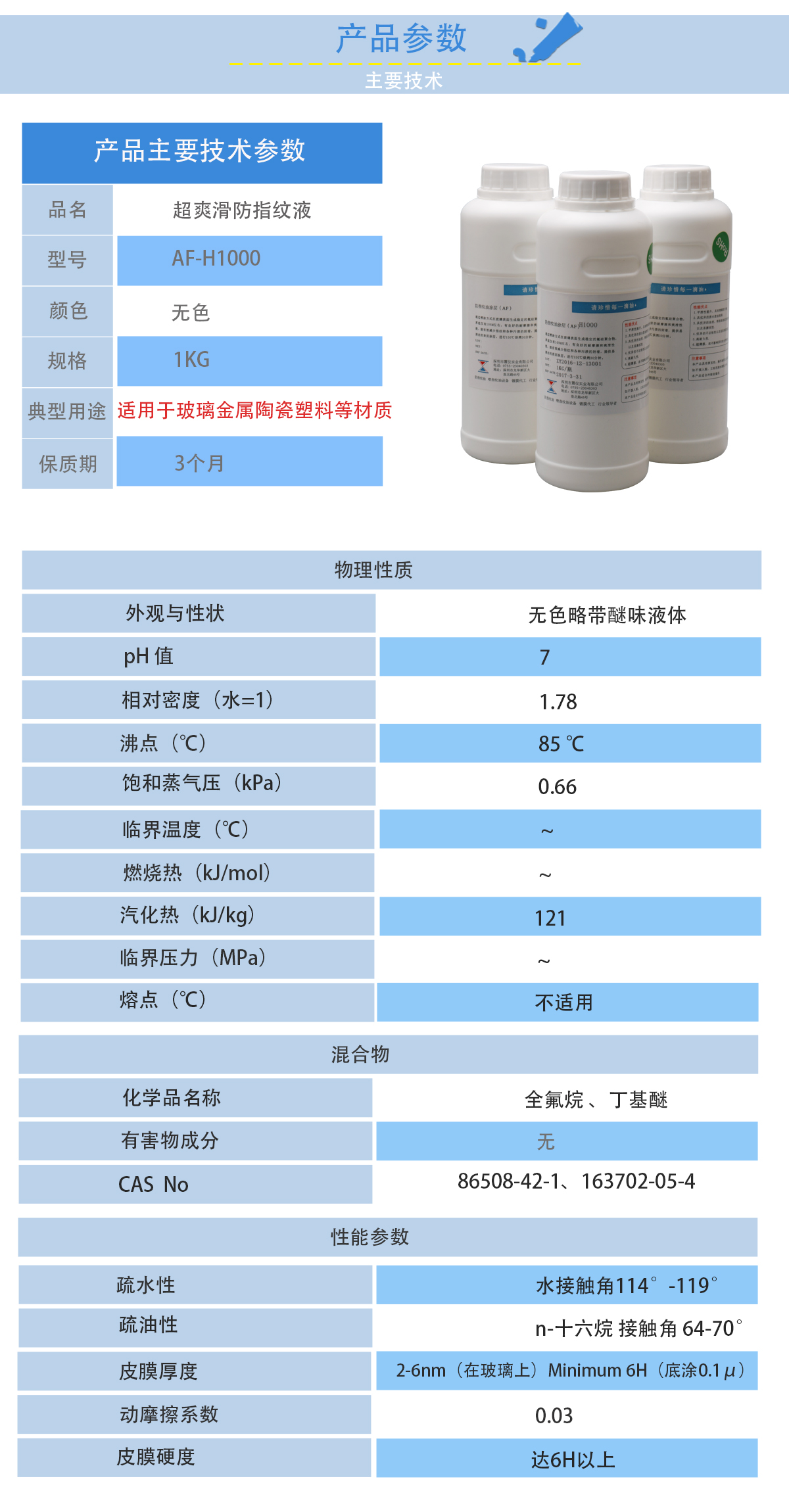 AF-H1000防指紋油(免烤系列)