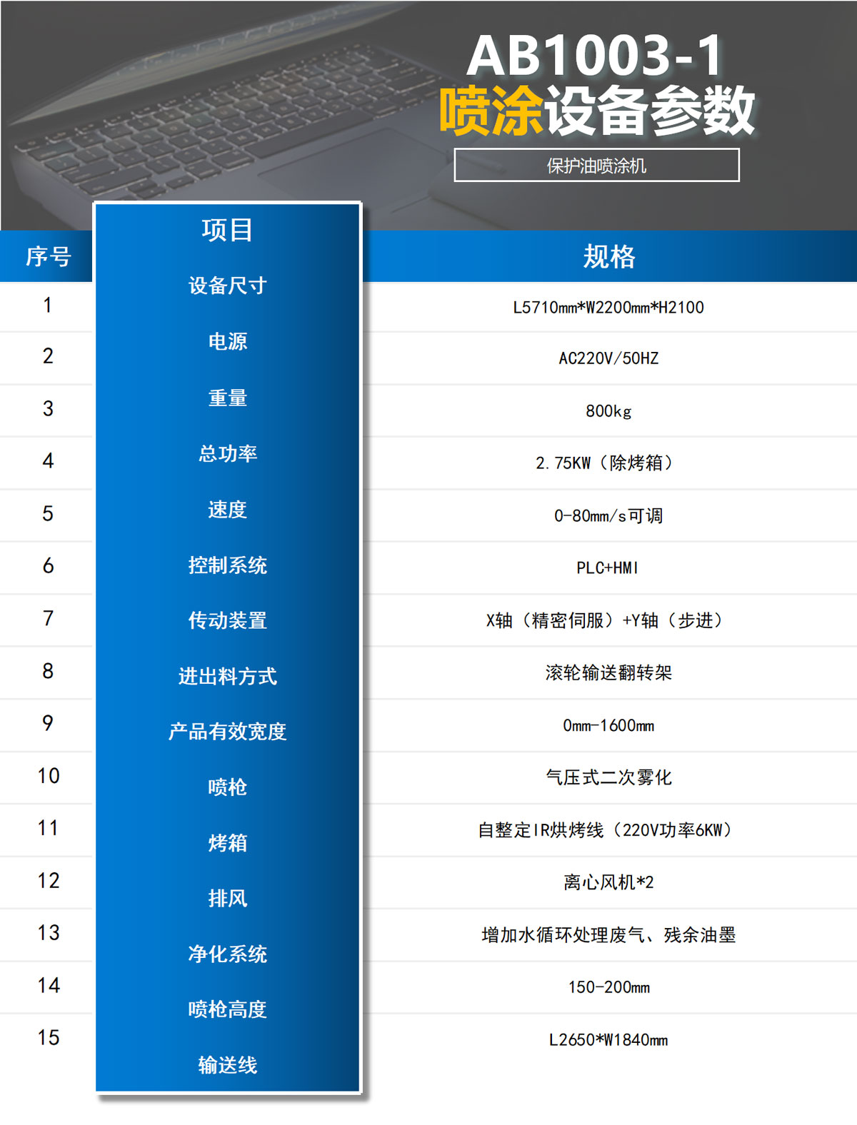 震儀股份AB1003玻璃保護(hù)油噴涂設(shè)備產(chǎn)品參數(shù)